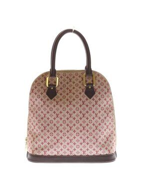 Louis Vuitton Monogram Mini Alma-o Cerise Handbag Gold Light Red Leather Canvas